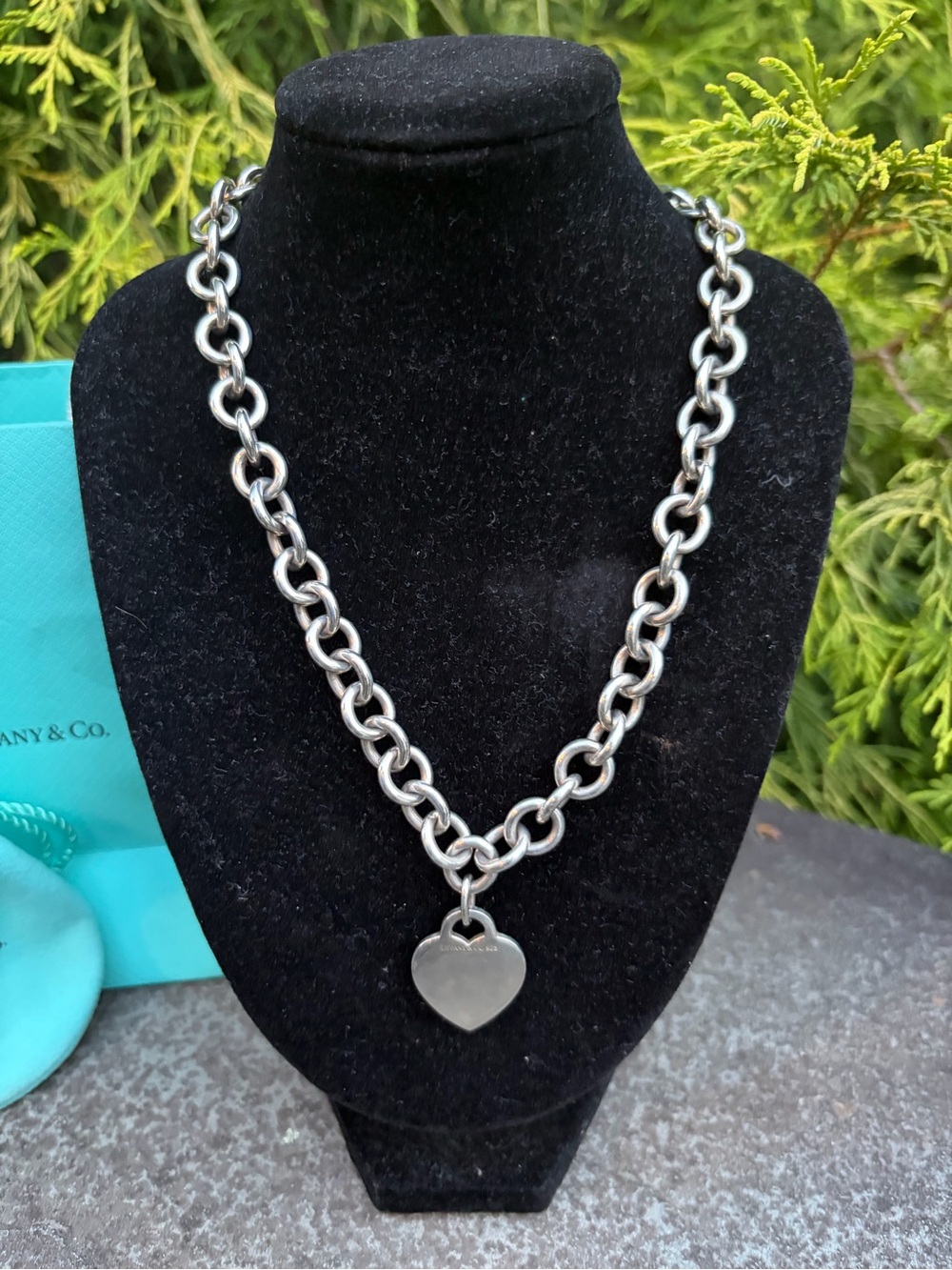 Tiffany & Co. Sterling Silver Heart Tag Link Necklace (Vintage)